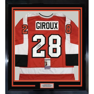 image:imageFramed AutographedSigned Claude Giroux 33x42 Philadelphia Orange Hockey Jersey JSA COA