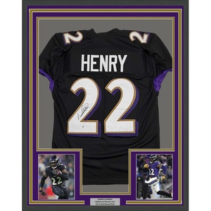 image:imageFramed AutographedSigned Derrick Henry 35x39 Baltimore Black Football Jersey JSA COA