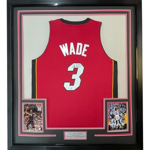 image:imageFramed AutographedSigned Dwyane Wade 35x39 Miami Heat Red 200506 MampN Authentic Basketball Jersey Fanatics COA