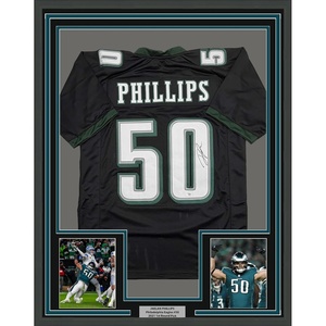 image:imageFramed AutographedSigned Jaelan Phillips 35x39 Philadelphia Black Football Jersey PSADNA COA