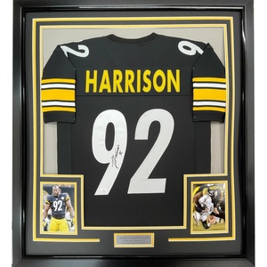 image:imageFramed AutographedSigned James Harrison 33x42 Pittsburgh Black Football Jersey Beckett BAS COA