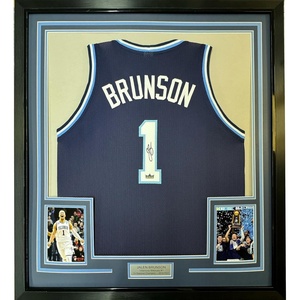 image:imageFramed Facsimile Autographed Jalen Brunson 35x39 Villanova Blue Reprint Laser Auto College Basketball Jersey