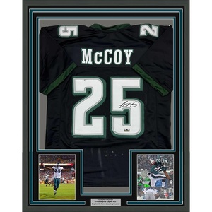 image:imageFramed Facsimile Autographed LeSean McCoy 35x39 Philadelphia Black Reprint Laser Auto Football Jersey