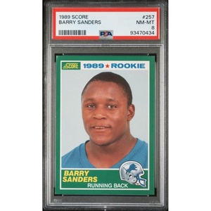 image:imageGraded 1989 Score Barry Sanders 257 Rookie RC Football Card PSA 8 NMMT