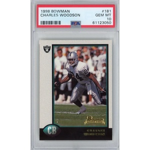 image:imageGraded 1998 Bowman Charles Woodson 181 Rookie RC Football Card PSA 10 Gem Mint