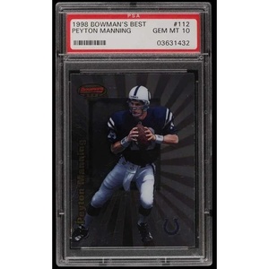 image:imageGraded 1998 Topps Bowmans Best Peyton Manning 112 Rookie RC Football Card PSA 10 Gem Mint