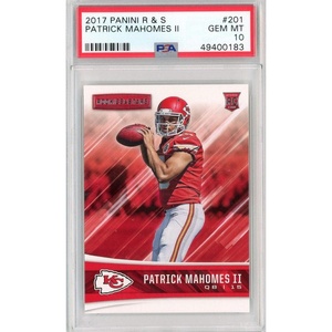 image:imageGraded 2017 Panini Rookies amp Stars Patrick Mahomes II 201 Rookie RC Football Card PSA 10 Gem Mint