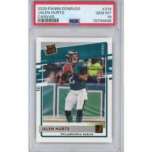 image:imageGraded 2020 Panini Donruss Jalen Hurts 314 Canvas Rookie RC Football Card PSA 10 Gem Mint