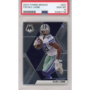 image:imageGraded 2020 Panini Mosaic CeeDee Lamb 207 Rookie RC Football Card PSA 10 Gem Mint