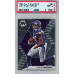 image:imageGraded 2020 Panini Mosaic Justin Jefferson 209 Rookie RC Football Card PSA 10 Gem Mint