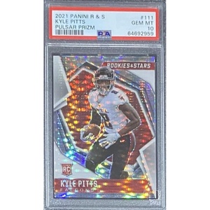 image:imageGraded 2021 Panini Rookie amp Stars Kyle Pitts 111 Pulsar Prizm Rookie RC Football Card PSA 10 Gem Mint