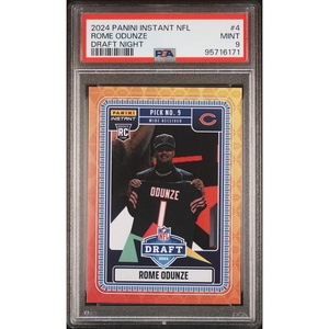 image:imageGraded 2024 Panini Instant NFL Rome Odunze 4 Draft Night Rookie RC Football Card PSA 9 Mint