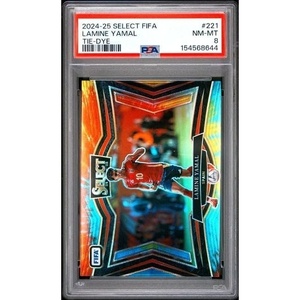 image:imageGraded 2024 Panini Select FIFA Lamine Yamal 22125 Tie Dye Soccer Card PSA 8 NMMT