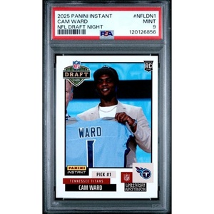 image:imageGraded 2025 Panini Instant Cam Ward NFLDN1 NFL Draft Night Rookie RC Football Card PSA 9 Mint