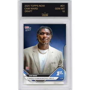 image:imageGraded 2025 Topps Now Cam Ward D1 Draft Tennessee Titans Rookie RC Football Card HOFSM 10 Gem Mint