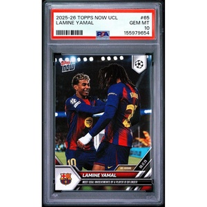 image:imageGraded 2025 Topps Now UCL Lamine Yamal 65 UEFA Champions League Soccer Card PSA 10 Gem Mint