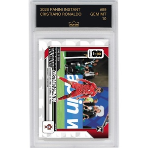 image:imageGraded 2026 Panini Instant FIFA World Cup Cristiano Ronaldo 99 SIIIIUUUU CR7 First to Score at Six World Cups Portugal Soccer Card HOFSM 10 Gem Mint