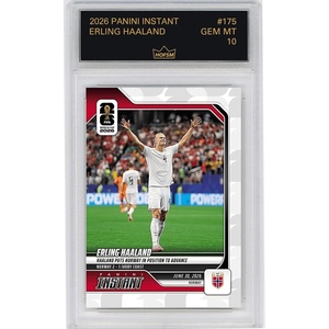 image:imageGraded 2026 Panini Instant FIFA World Cup Erling Haaland 175 Haaland Puts Norway in Position to Advance Norway Soccer Card HOFSM 10 Gem Mint